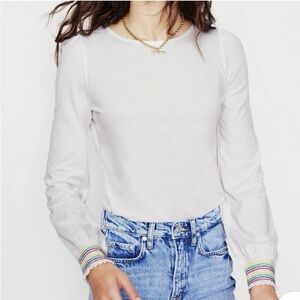 Boden Smocked Cuff Super Soft Long Sleeve Women's Top Size 6 NWOT